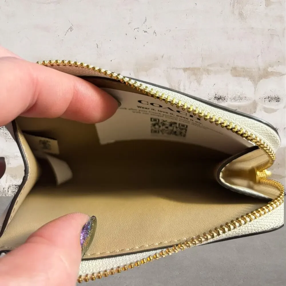 COACH Swan Print Zip Card Case + Dust Bag